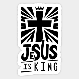 Christian Typography Art - Jesus Is King Sticker